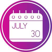 July Glyph Gradient Circle Icon vector