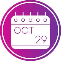 October Glyph Gradient Circle Icon vector