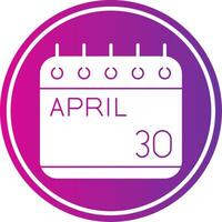 April Glyph Gradient Circle Icon vector