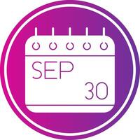 September Glyph Gradient Circle Icon vector