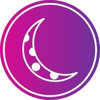 moon Glyph Gradient Circle Icon vector