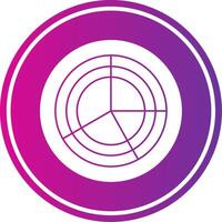 Radar Pie Chart Glyph Gradient Circle Icon vector