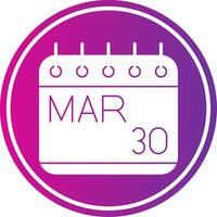 March Glyph Gradient Circle Icon vector