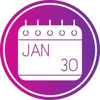 January Glyph Gradient Circle Icon vector