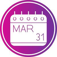 March Glyph Gradient Circle Icon vector