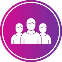 Team Glyph Gradient Circle Icon vector