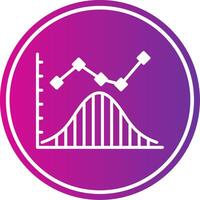 Bell curve Glyph Gradient Circle Icon vector