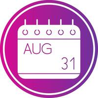 August Glyph Gradient Circle Icon vector