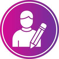 Writer Glyph Gradient Circle Icon vector