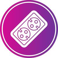 Socket Glyph Gradient Circle Icon vector