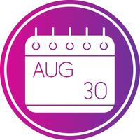 August Glyph Gradient Circle Icon vector