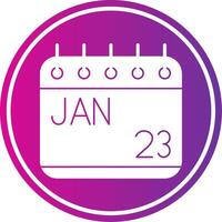 January Glyph Gradient Circle Icon vector