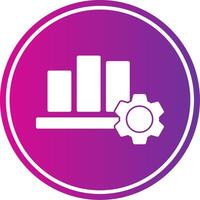 Bar Chart Glyph Gradient Circle Icon vector