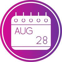 August Glyph Gradient Circle Icon vector