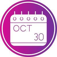 October Glyph Gradient Circle Icon vector