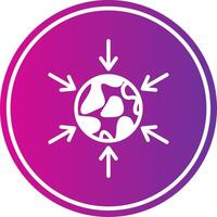 Gravity Glyph Gradient Circle Icon vector