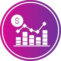 Stacked Bar Chart Glyph Gradient Circle Icon vector