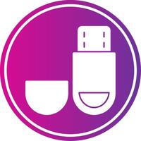 Usb Drive Glyph Gradient Circle Icon vector