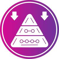 Pyramid Chart Glyph Gradient Circle Icon vector