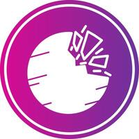 Destroyed Planet Glyph Gradient Circle Icon vector