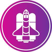 Spaceship Glyph Gradient Circle Icon vector