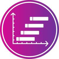 Horizontal Bars showing Progress Glyph Gradient Circle Icon vector
