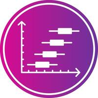 Horizontal Bar Chart Glyph Gradient Circle Icon vector