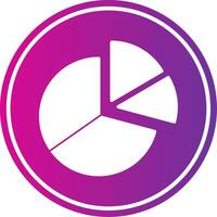 Half Pie Chart Glyph Gradient Circle Icon vector
