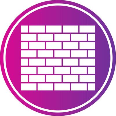 Brick Wall Glyph Gradient Circle Icon
