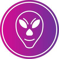Alien Glyph Gradient Circle Icon vector