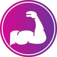 Strong Glyph Gradient Circle Icon vector