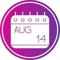 August Glyph Gradient Circle Icon vector