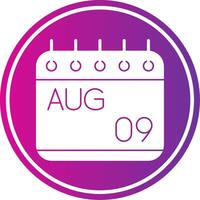 August Glyph Gradient Circle Icon vector
