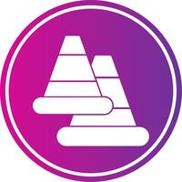 Traffic Cone Glyph Gradient Circle Icon vector