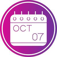 October Glyph Gradient Circle Icon vector