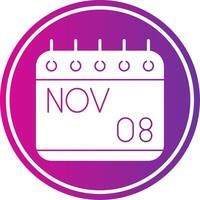 November Glyph Gradient Circle Icon vector