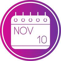 November Glyph Gradient Circle Icon vector