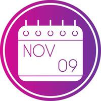 November Glyph Gradient Circle Icon vector