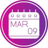 March Glyph Gradient Circle Icon vector