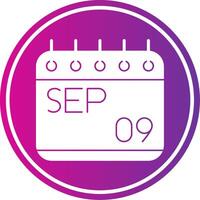 September Glyph Gradient Circle Icon vector
