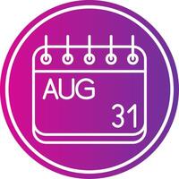 August Line Gradient Circle Icon vector
