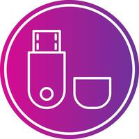 Usb Flash Drive Line Gradient Circle Icon vector