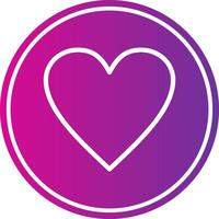 Heart Line Gradient Circle Icon vector