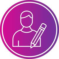 Writer Line Gradient Circle Icon vector