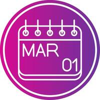 March Line Gradient Circle Icon vector