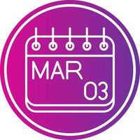 March Line Gradient Circle Icon vector