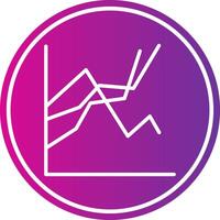 Plot Line Gradient Circle Icon vector
