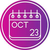 October Line Gradient Circle Icon vector