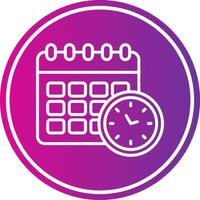 Deadline Line Gradient Circle Icon vector