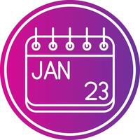 January Line Gradient Circle Icon vector